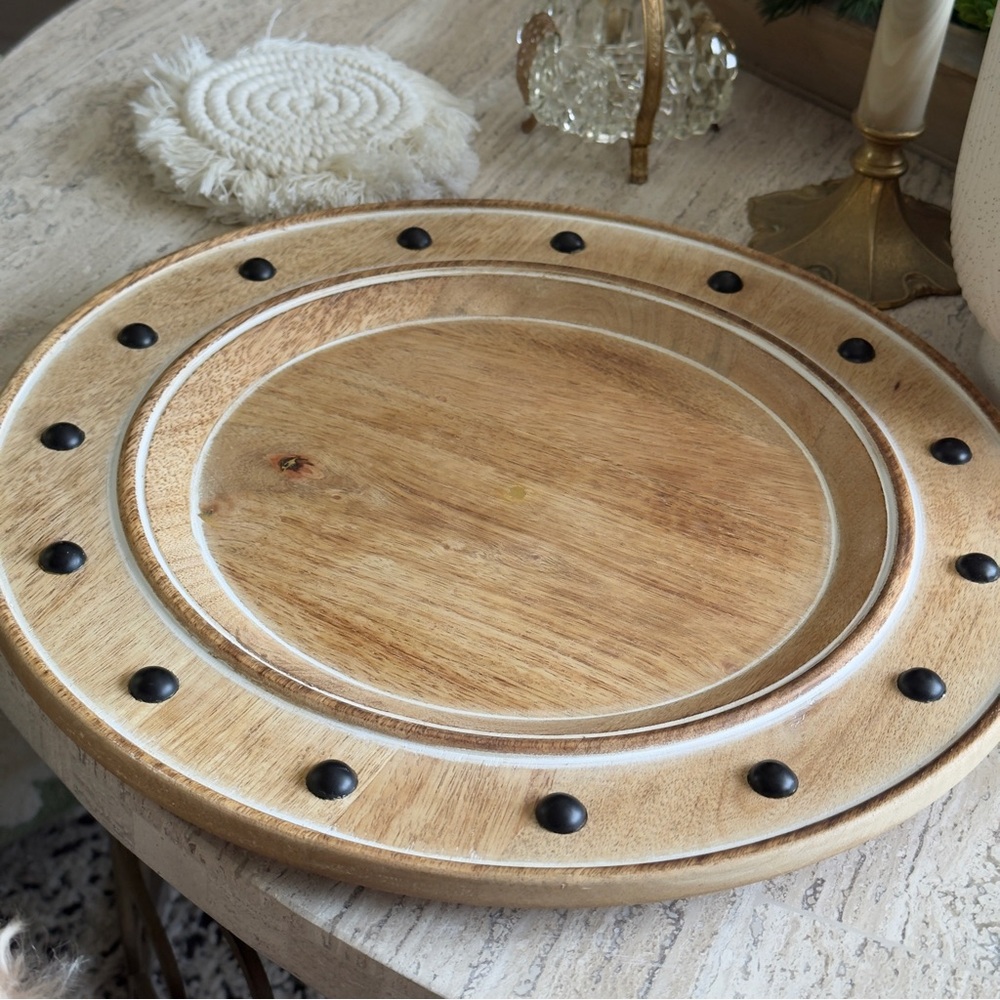 Pier One Mango Wood Chargers | Set of 5 | Like New with Tags